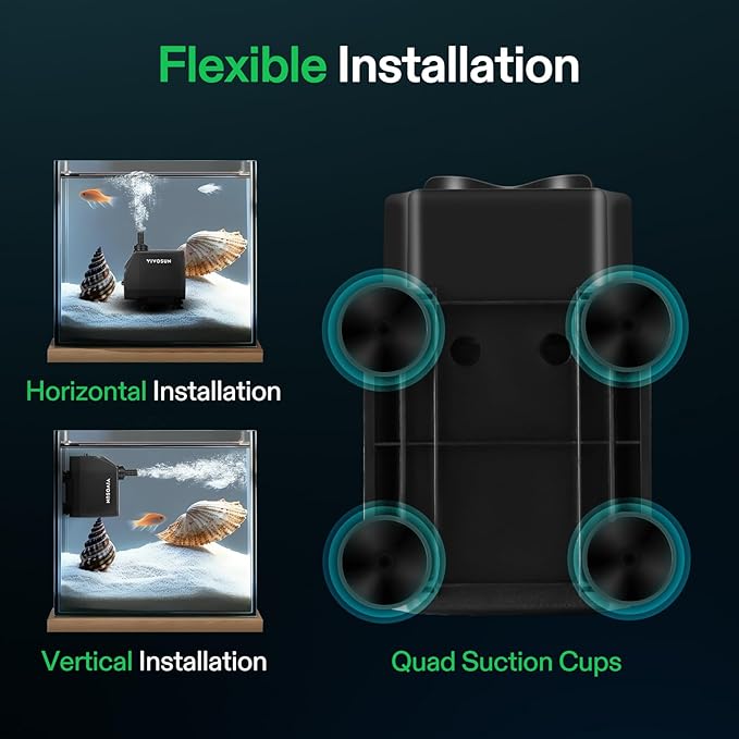 VIVOSUN 1050 GPH 100W Submersible Water Pump, Quiet Fountain Pump With 13.1 ft Head Lift, 6.6 ft Power Cord, 3 Nozzles, Tubing, & 2 Clamps, For Fish Tank, Pond, Aquarium, Hydroponics