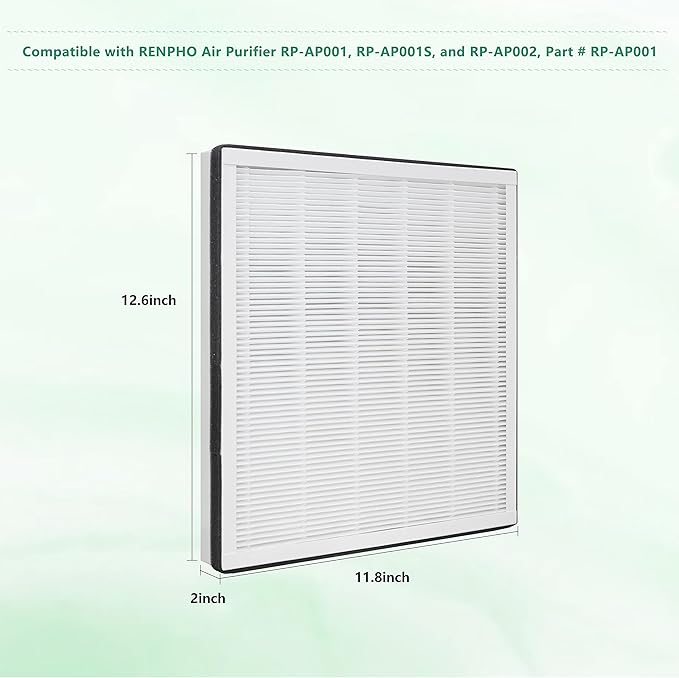 Replacement Filter, Compatible with RENPHO Air Purifier RP-AP001, RP-AP001S, RP-AP002