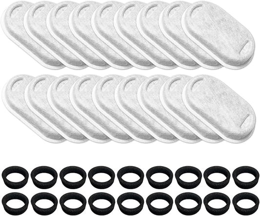 18 Pack Cat Water Fountain Filters for 108oz/3.2L & 67oz/2L Stainless Steel, Cat Fountain Filter Replacement(18 Filters & 18 Sponges)
