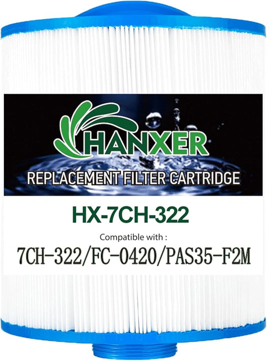 Spa Filter Cartridge Replaces for Unicel 7CH-322, PAS35-F2M, Filbur FC-0420, SD-00036, 70321 Top Load-Coleman Spas, 32 sq.ft Artesian Spas, 1 Pack