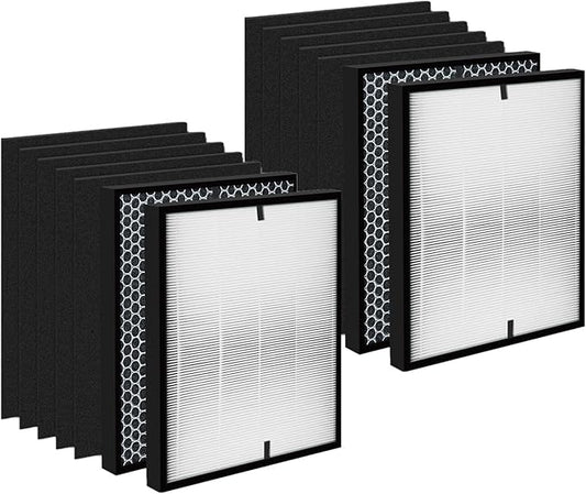 12-Pack HOHONI Replacement Filters Compatible 3000 Air Purifi-er, 3000,3000M, 3000Pro Air Purifi-er,2 air filter, 2 Activated Carbn and 8 Extra Carbn Pre-Filters