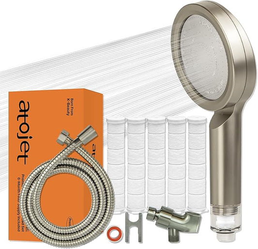 Premium Filter Shower Rooted in Korea’s Luxury Beauty Culture – Pure Carbon Filters for Softer Skin & Smoother Hair | Composite Filter l 6 Month Advanced Filtration Set (JNE300N-SET-6MO)