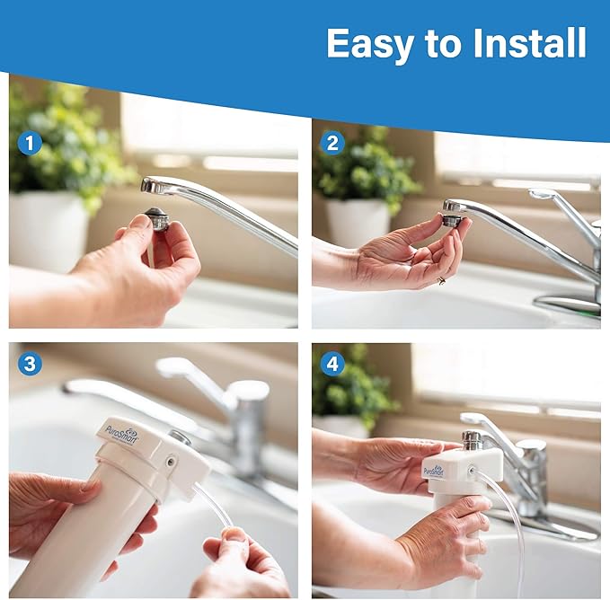 PuroSmart High Flow RO System Home Water Treatment System | Compact RO System Mounts Directly onto Faucet | Great for Apartments & Rentals | Applied Membranes PSFM50 (Faucet Mount RO System)…