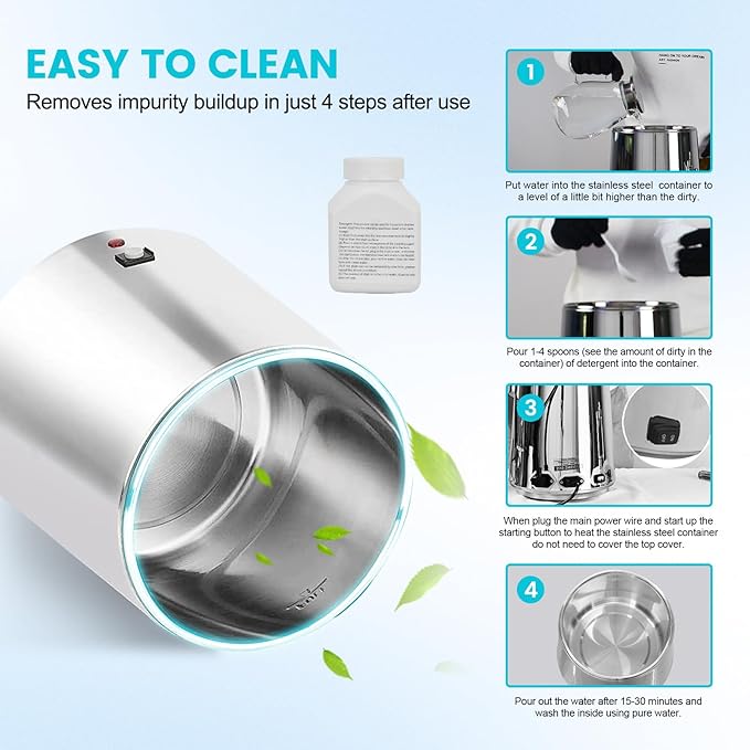 DC HOUSE Water Distiller 1 Gallon Distilled Water Machine, Stainless Steel Water Distillers for Home Countertop, 750W Distilled Water Maker Tabletop Distiller to Make Clean Water