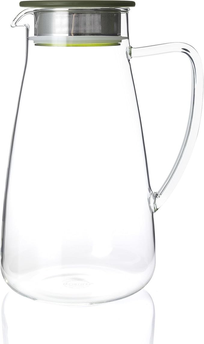 FORLIFE 838-A-GTE Flask Glass Iced Tea Jug, 64 oz, Green Tea