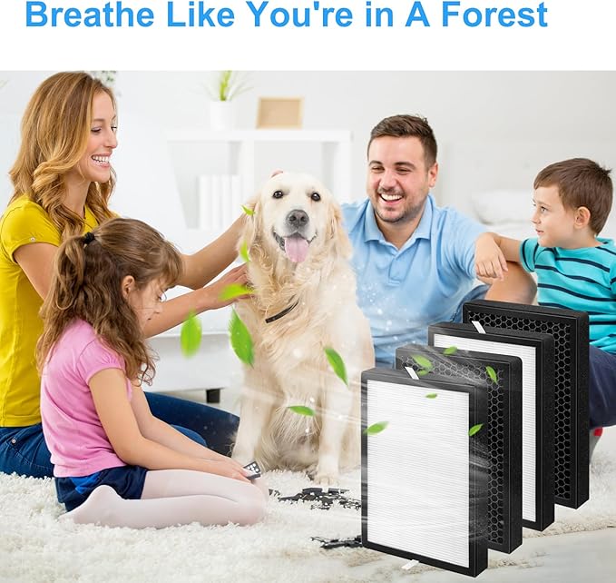 4Pack GL-FS32 Replacement Filter-Compatible with MOOKA/KOIOS GL-FS32 and Azeus GL-FS32 Air Purifier,3-in-1 GL-FS32 True Hepa Replacement Filte (4)