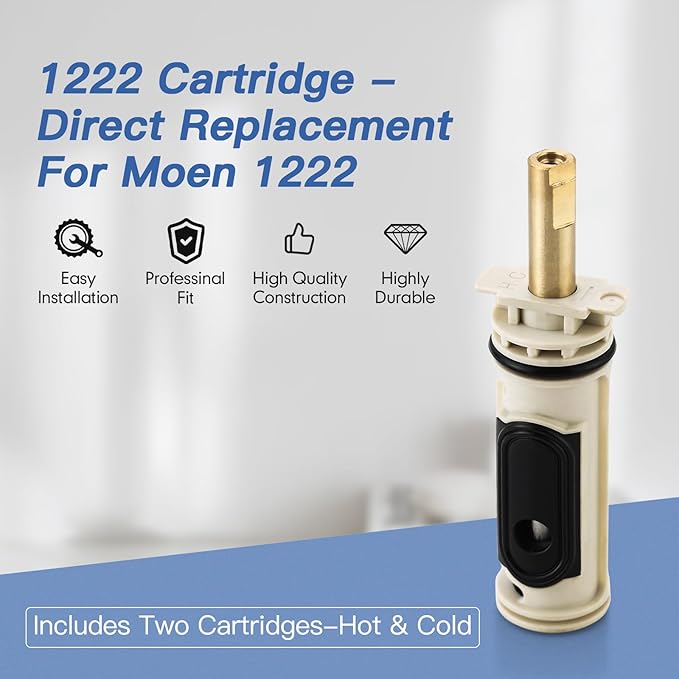 for Moen 1222 One-Handle Posi-Temp Faucet Cartridge Replacement,Compatible with Moen Tub Shower and Shower Only Configurations,Brass and Plastic