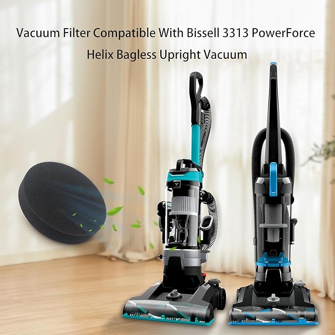 Replacement Filter Compatible with Bissell 3313 PowerForce Helix Bagless Upright Vacuum (4 Pack)