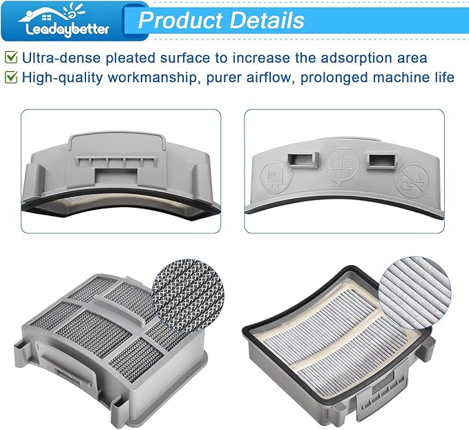 Leadaybetter Filter Replacement for Bissell SurfaceSense 3418 3415 MultiClean 3402 3774F 3409 3774 3774G 3775 3404 PowerLifte Upright Vacuum, Model 1635630 & 1635629