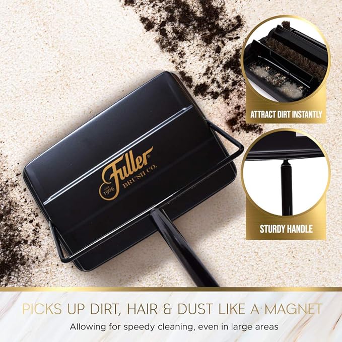 Fuller Brush 17029 Electrostatic Carpet & Floor Sweeper - 9" Cleaning Path - Lightweight - Ideal for Crumby Messes - Works On Carpets & Hard Floor Surfaces - Fresh Mint