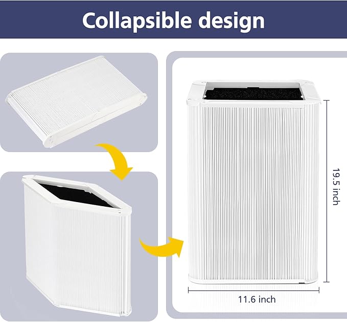 121 Replacement Filter Compatible with Blueair Blue Pure 121 Air Purifier, 2-in-1 HEPA Filters with Parti-cle and Activated Carbon Replacement Filter, 1 Pack