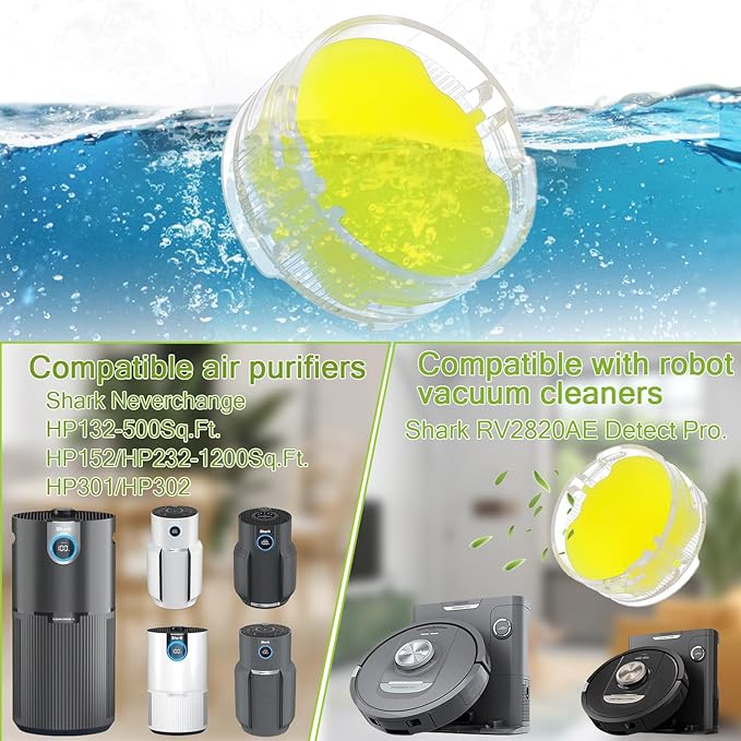 Odor Neutralizer Cartridge Replacement for Shark AZ3000 AZ3002 HZ3000 HZ3002 HZ702 IZ862H IZ562H ZD550 ZU102 LA702 Odor Elimination Replacement 1541FC3000(Pack of 4pcs,Lemon)