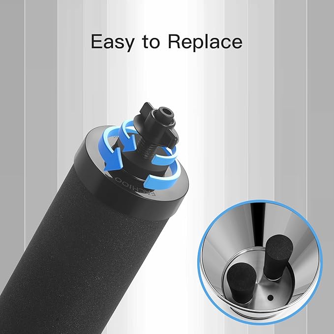 Fluorine Filter, Replacement for Gravity Water Filter System Black & Fluoride NSF/ANSI 375 Certified Water Filter, Replacement for Berkey® BB9-2® Black Filters & PF-2®, Pack of 4