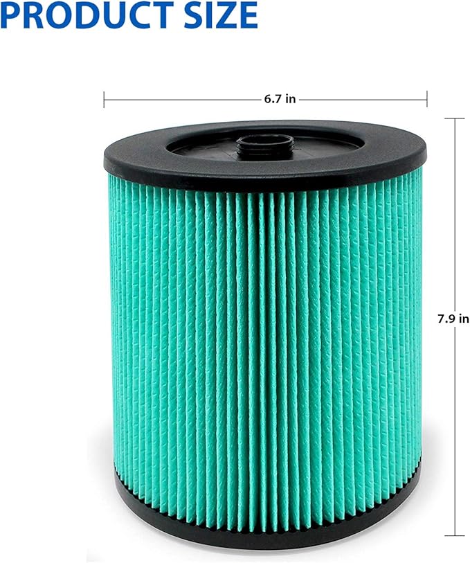 17912 & 9-17912 Hepa Replacement Filter Compatible Craftsman High Efficiency Particle Hepa Filter for Shop Vacuums 5 Gal Plus Part # 17912 & 9-17912 Pack of 2 Includes Filter & Locking Nut