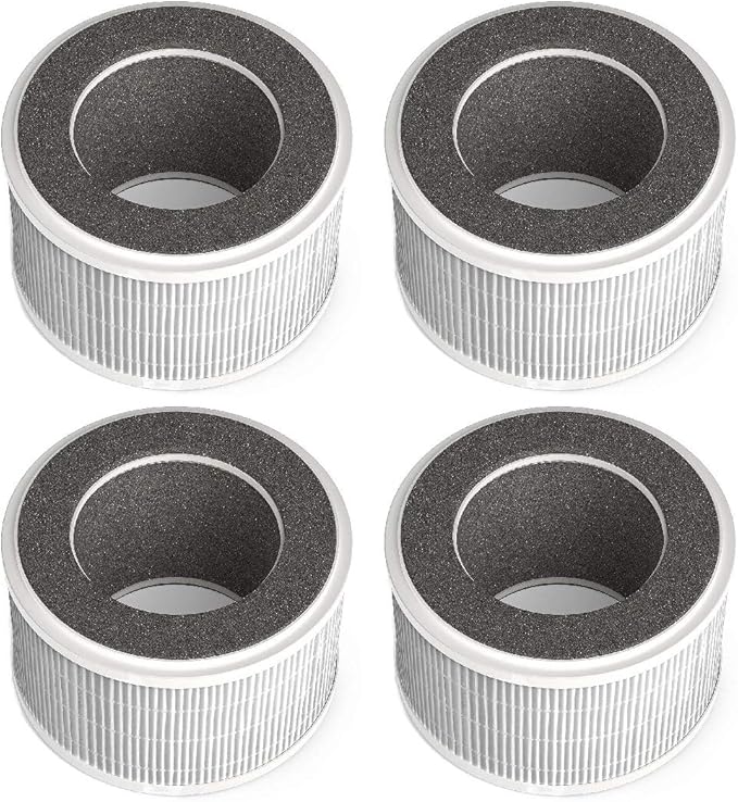 Nispira True HEPA Air Filter Replacement Compatible with hOmeLabs 3-in-1 Compact Ionic HEPA Air Purifier, 4 Packs (NOT COMPATIBLE WITH OTHER BRAND BUT ONLY HOMELABS COMPACT AIR PURIFIER)