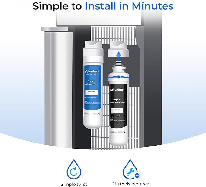 Waterdrop W281 Water Filters for Water Coolers, Replacement for all Avalon® branded Bottleless Water Coolers Filters, 1,500 Gallon Extended Lifespan, More Pure Enjoyment, 2 Count（1 Set）