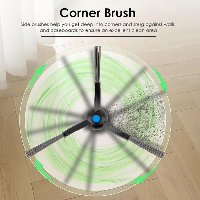 (24 Pack) T50 Pro Omni Replacement Parts Accessories for ECOVACS DEEBOT T50 Pro Omni, T50 Omni Robot Vacuum, 1 Roller Brush, 6 Side Brushes, 6 Dust Bags, 5 HEPA Filters, 6 Mop Pads