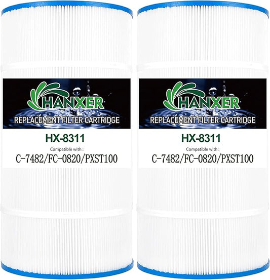 Swimming Pool Filter Replaces for C-8311, Filbur FC-1285, CCX1000RE (CC 1000E), XStream CC1000RE, PXST100, PLFPXST100, 81005, 100 Sq.Ft Filter Cartridge, 2 Pack
