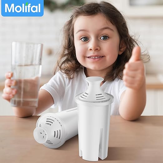 Water Pitcher Filter Replacement for Brita® Water Filter, Pitchers and Dispensers, Compatible with Brita Classic, Mavea 107007, 766229, 001529, 10171019, and 107007 (6 Pack)