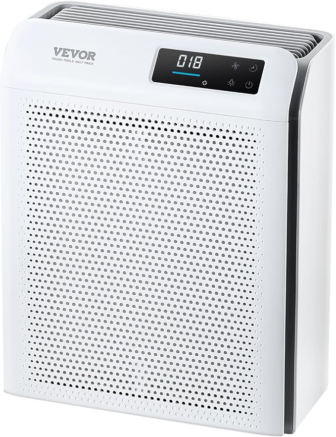 VEVOR Air Purifier for Bedroom Home, H13 HEPA Layer, 1344 ft²/h Smart Air Purifier with Speed Control & Child Lock Guard, Efficient Air Cleaner with Convenient Touch Panel & 22 dB Sleep Mode