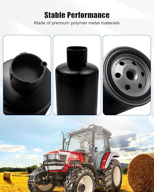 2Pcs Fuel Filter Combo Fit for Mahindra 001081778R93 E006018618D1 1533 1538 4WD T4 HST Cabin, Tractor Fuel Filters Kit