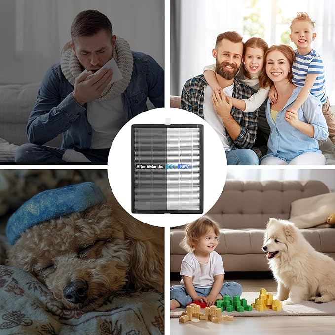 1PACK for KJ190L Washable replacement filter element, compatible with MOO-KA KJ190L Air-Purifier,High-Efficiency activated carbon 3-stage filtration PET