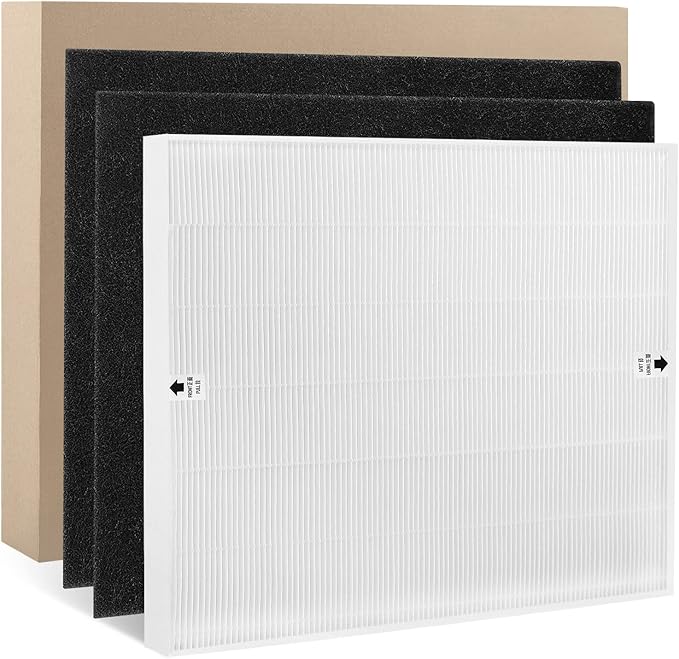 KEEPOW Hepa Filter Replacement Compatible with Coway Air Purifiers, AP-1512HH Filter Replacement Compatible with Coway Airmega AP-1512HH, Part 3304899, 1 Hepa Filters and 2 Carbon Filters (3 Pack)