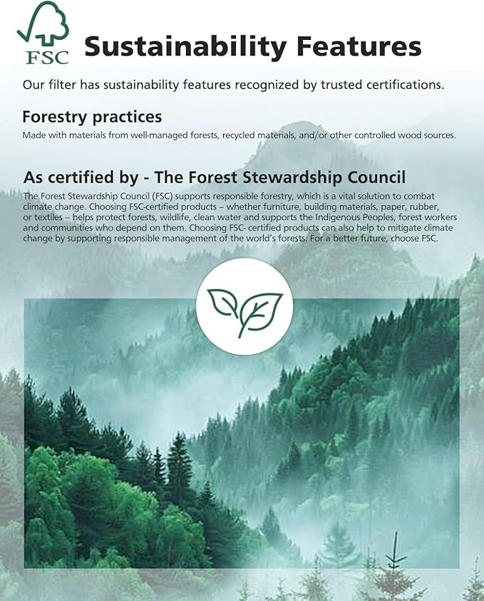 2 Pack BW302 HEPA Air Filter Compatible with LUNINO BW302 Air Purifier Filter Replacement 3 Stage Filtration For Pet Dander, Odor, Dust, Smoke For LUNINO Home Large Room up to 1200ft²