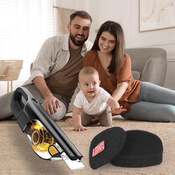 6 Pack Replacement Filters Compatible with Shark CH951 UltraCyclone Pet Pro Plus Cordless Handheld Vacuum - Foam Felt Filter Set for Shark CH901 CH950 CH951C CH900WM - XL Dust Cup Replacement Parts