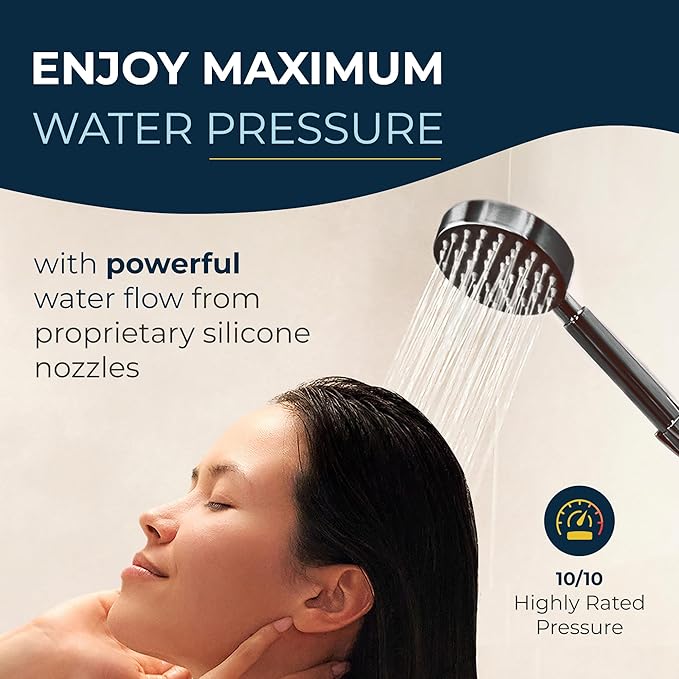 HammerHead Showers® Solid Metal LOW FLOW Handheld Shower Head with Hose and Brass Holder - OIL RUBBED BRONZE – Water Saving 1.75 GPM Detachable Shower Head - Adjustable Shower Wand Bracket & 6ft Hose