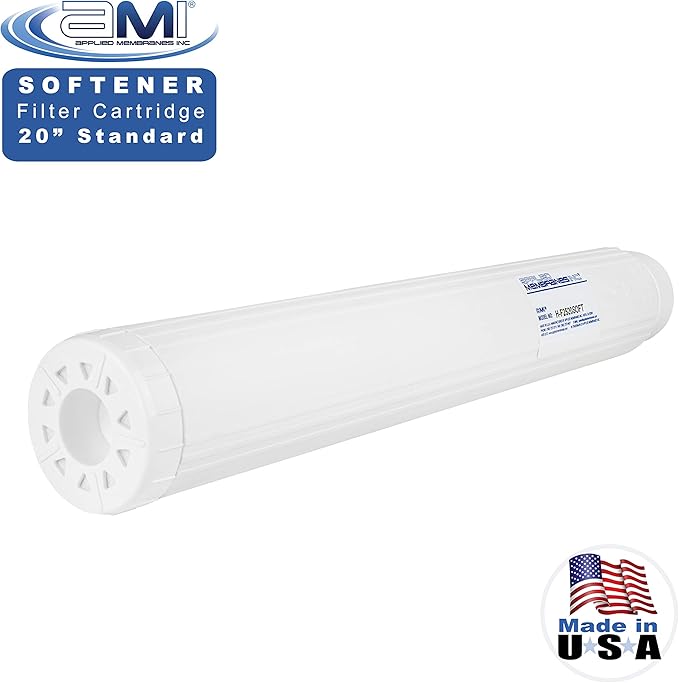 Water Softening Filter Cartridge | 20" Standard Universal Size | Ion Exchange Filter Softens Water | Great for Espresso and Washing Machines (20" Standard | 1 Pack)