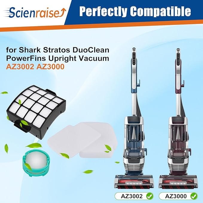 AZ3002 Filter for Shark AZ3000 Odor Neutralizer for Shark AZ3002 Stratos DuoClean PowerFins Upright Vacuum Replacement Parts# XHFAZ3000 & XFFKAZ3000 & 1541FC3000