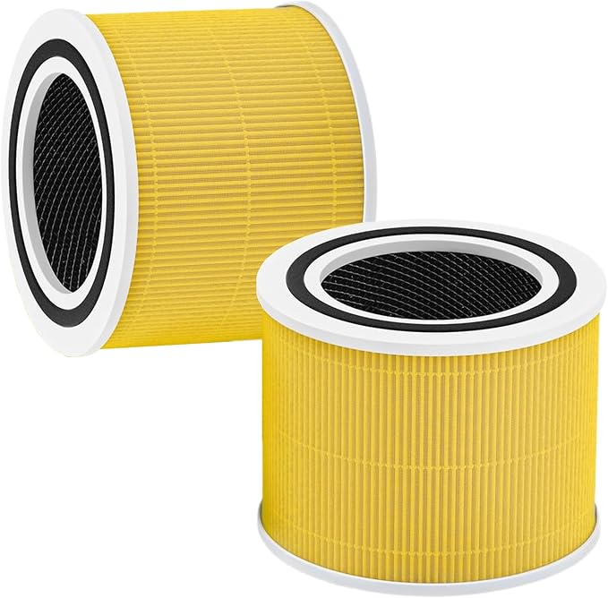 Core 300 Replacement Filter for levoit Core 300 and Core 300S VortexAir Air Purifier, Core 300-RF, 3-in-1 Activated Carbon Filtration System (Yellow, 2 Pack)