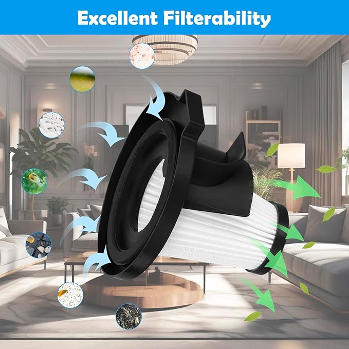 Filter Replacement Compatible with IonVac ZipVac 8842 8200 Handheld Vacuum Cleaner