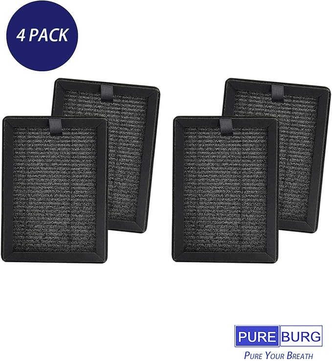 PUREBURG Replacement True HEPA Filters Compatible with PUURVSAS (HM669A) / ROVACS (RV60) Air Purifiers,H13 4-Stage Filtration Activated carbon 2-IN-1 Air Clean Dust VOCs, 4-Pack