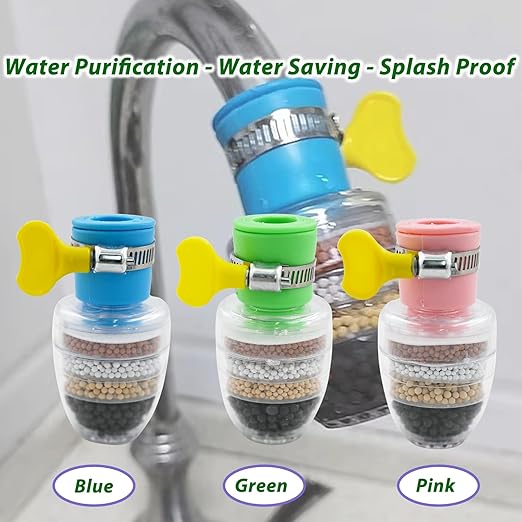 6 Pcs Faucet Water Filter,6 Layer Cartridge Activated Carbon Filters Water Filter Faucet, Faucet Water Purifier Replacements for Sink Applicable 1/2inch - 3/4inch Faucet