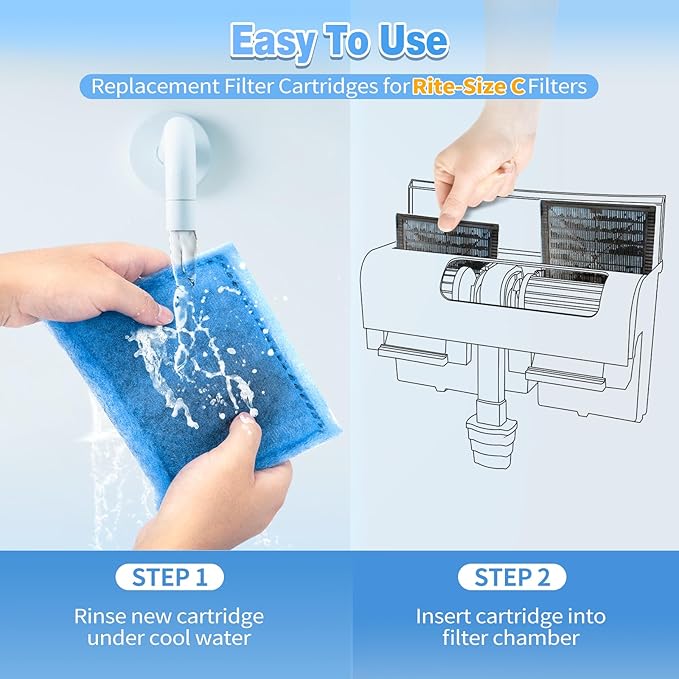 10 Pack Rite-Size C Filter Cartridges Compatible with MarineLand Penguin PRO Power Filters 275/375 & Original Penguin Power Filters 200/350 - Rite-Size C Replacement Filter Cartridges