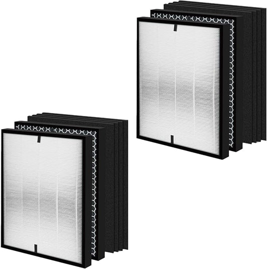 12-Pack HOHONI Replacement Filters Compatible 3000 Air Purifi-er, 3000,3000M, 3000Pro Air Purifi-er,2 air filter, 2 Activated Carbn and 8 Extra Carbn Pre-Filters