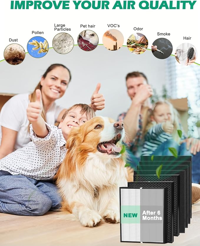 7 Pack 3000 Air Purifier Replacement Filters Compatible with 3000 Air Purifier, 1 Filter, 2 Activated Carbn & 4 Extra Carbn Pre-filters(1+2+4), 3000 Accessory, NOT for 3500