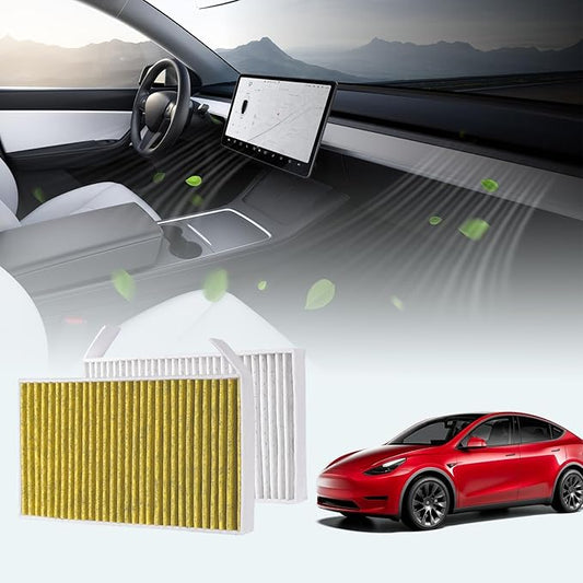 BASENOR Tesla Model Y Model 3 Cabin Air Filter with Activated Carbon [Longer Lasting] [OEM Filter Replacement] for 2020-2026 Model Y 2017-2025 Tesla 3 [Compatible with 2025 2026 Model Y Juniper]