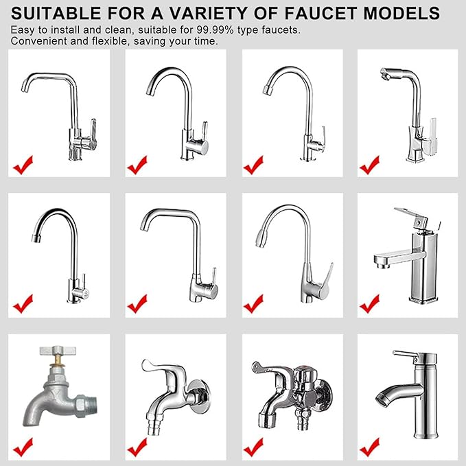 YOTAN Sink Filter Water Faucet, Universal 360 ° Rotating Bathroom Sink Filter, Kitchen Faucet Water Filter-Removes Chlorine Fluoride Heavy Metals Hard Water for Home Kitchen & Bathroom (3 Pcs)