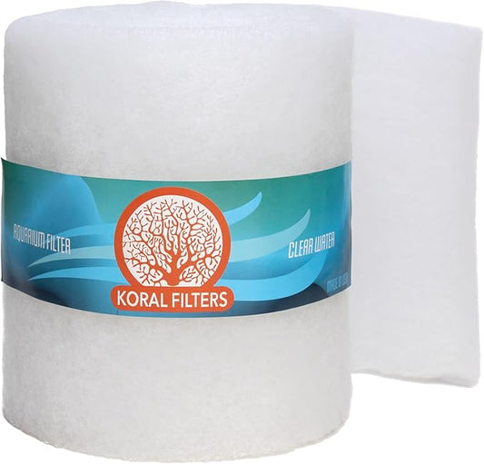 Premium Aquarium Filter Media Pad - Cut-to-Fit Roll, Fresh and Saltwater Safe, Blue & Dye-Free Options, Made in USA (Dye Free, 12"x120" (10 ft) x 0.75")