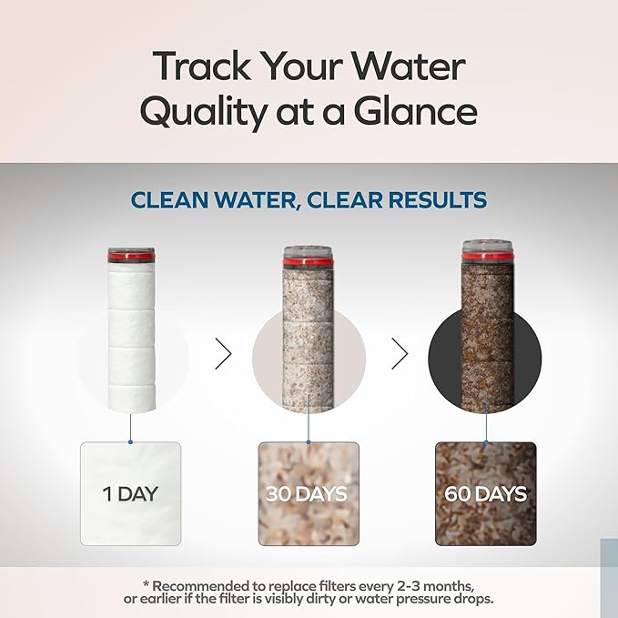 Visible Filtered Shower Head LITE Sediment Filter with High Pressure NSF Certified Korea| Filtration System, Removes Rust | - Good for Dry skin & Hair, Travel, RV, Bathroom - Easy Install