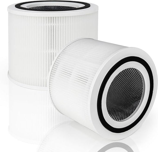 2 Pack Core 300 Replacement Filter Compatible with Levoit Core 300 Air Purifier, 3-in-1 H13 True HEPA Filter, Replacement Part No. Core 300-RF, White Color