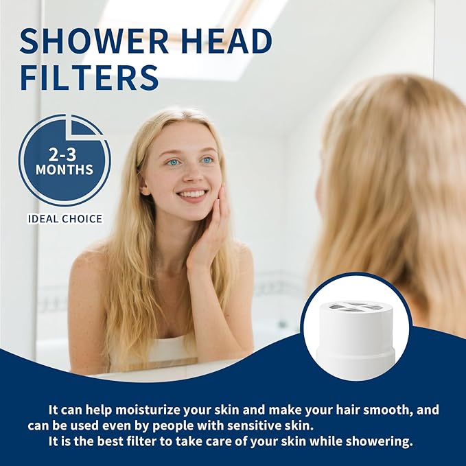 3 Pcs Shower Head Filters, Compatible with Jolie Shower Head, The with KDF-55 Stage Technology - High Pressure Water Filter for Soft Skin & Shiny Hair