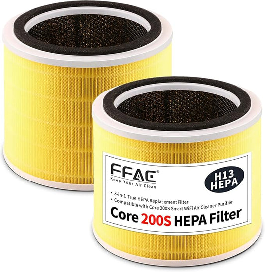 Core 200S Replacement Filters Compatible with LEVOIT Core 200S & Core 200S-P Smart WiFi Air Purifier, 3-in-1 H13 True HEPA Filtration, 2 Pack