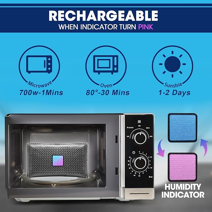 Timgle 20 Pcs 100g Rechargeable Desiccant Packs for Storage Silica Gel Packets Dry Moisture Absorbers Bags Reusable Desiccant Car Dehumidifiers Bag for Closet Home Car Moisture Absorbing