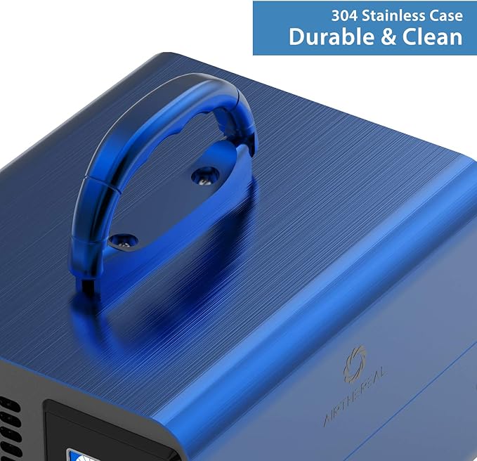 Airthereal MA10K-PRODIGI Digital Ozone Machine, High Capacity Ozone Generator Odor Removal - O3 Deodorizer Air Ionizers for Large Rooms, Cars and Smoke - Adjustable Output and Timer, Blue