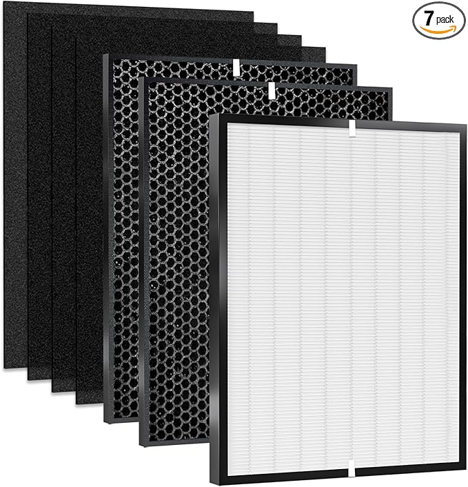 7- Pack 3000 Replacement Filters Compatible with Air Doctor 3000 Serie Air Purifier,Include 1 FLliter, 2 Activated Carbn and 4 Extra Carbn Pre-Filters