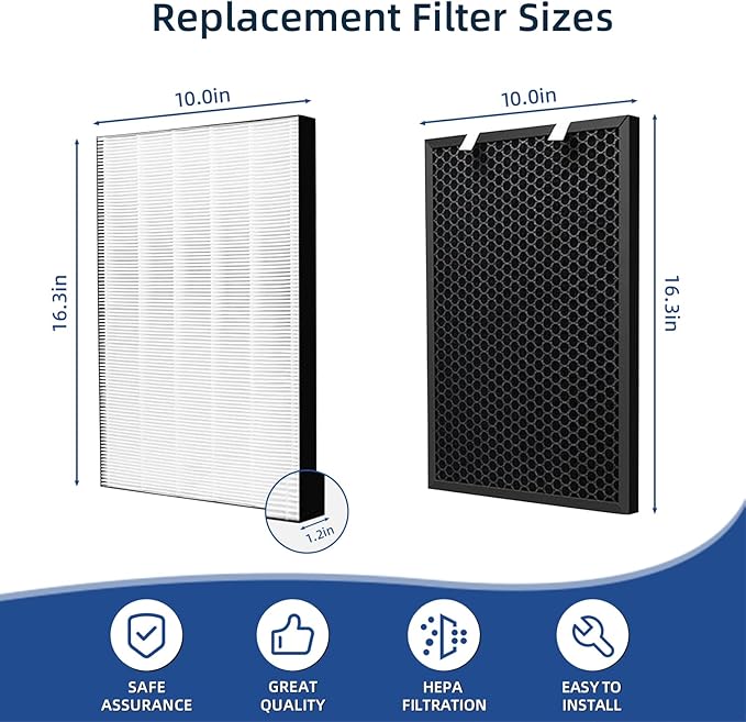 2 Packs Air220 Air320 Replacement Filter Compatible with Bissell Air220 Air320 2768A 2609A Air Purifier - Including Air Filters + Pre-Filters & Activated Carbon Filters - Compare to# 2677 2678 2804